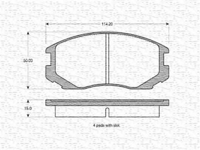 MAGNETI MARELLI 363702160743 -  Комплект тормозных колодок, дисковый тормоз